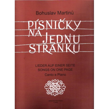 Martinů Bohuslav - Písničky na jednu stránku